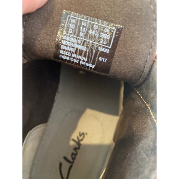Clarks Men’s Brown Bushacre Chukka Leather Lace Up Shoes EUC Sz 11M Cushioned main image 5